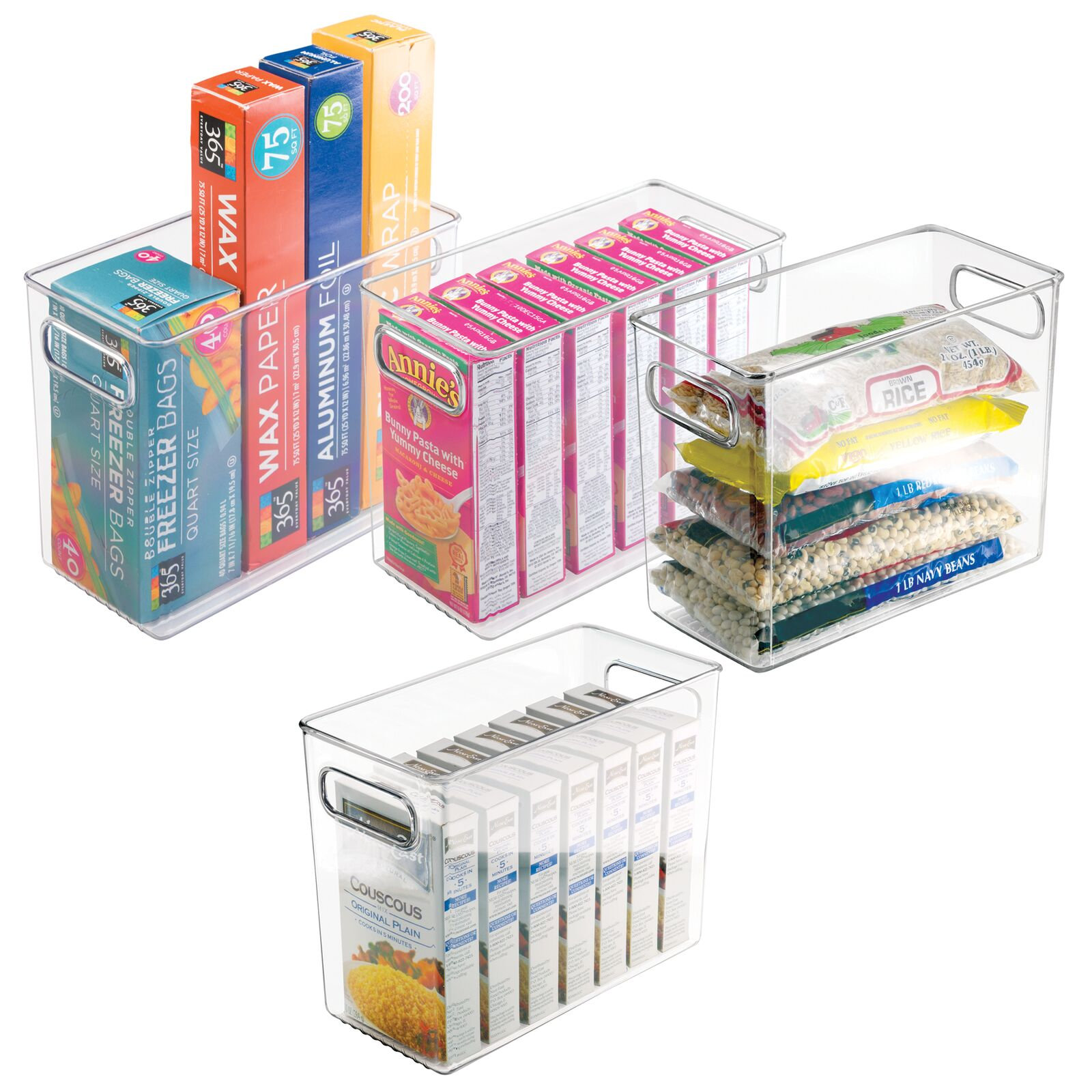 mDesign Plastic Kitchen Pantry Storage Organizer Container Bin ...