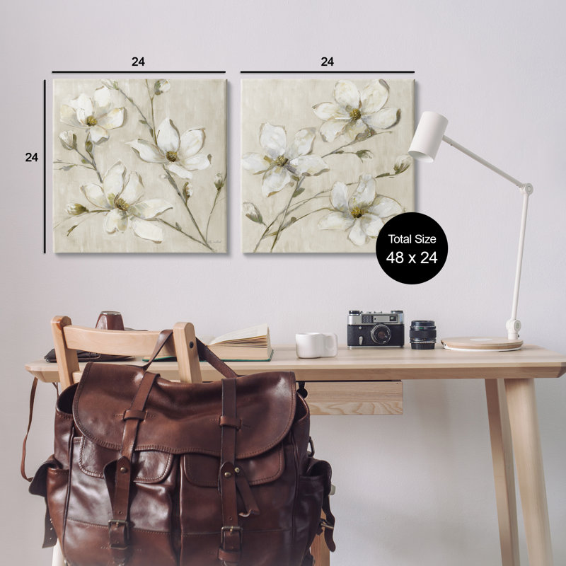 Ensemble de toiles tendues à 2 branches de cornouiller, design par Sally Swatland, H 24 po x l 24 po