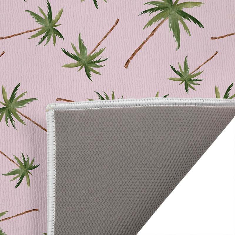 Summer Palms Outdoor Doormat, 34'' W x 21'' L, Pink