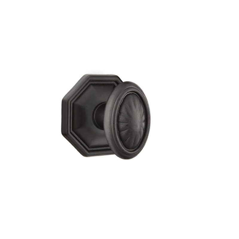 Passage Parma Knob with # 15 Rose, Flat Black