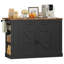 Buffet de ferme extensible l 47,2 po avec abattants et prises de courant | Chariot de service mobile et armoire de rangement-304055916