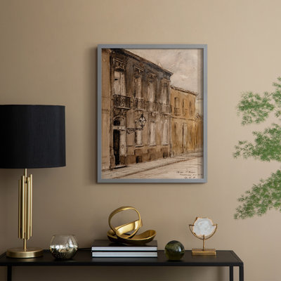 Vintage Landscape CCLVI Framed Print - Solid Wood