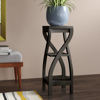 QLINDGK Support De Plante En Bois Du Milieu Du Siècle - Petite Table D'appoint Moderne Pour Pot De Fleurs - 21,6 Cm De Haut - Décoration D'intérieur - Blanc