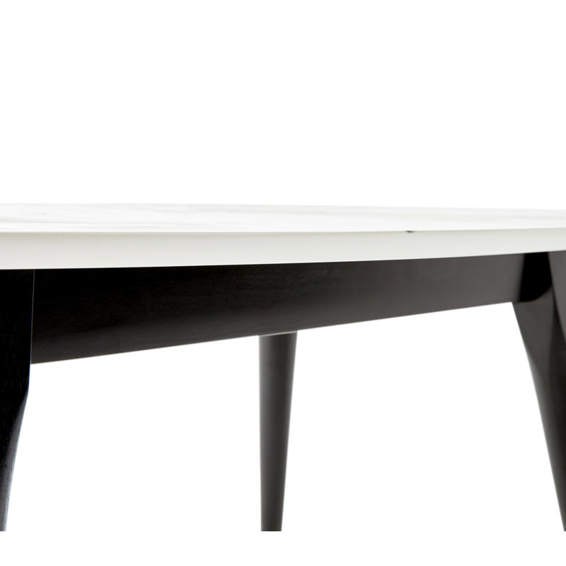 Mid-Century Oval Marble Coffee Table with Gold Accents