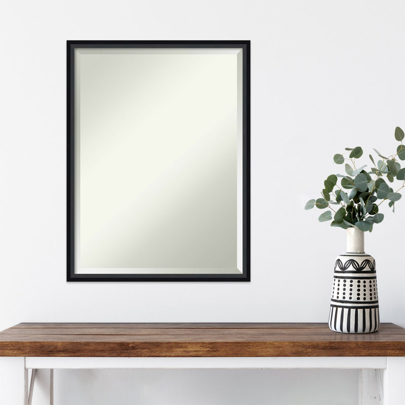 Mettawa Flat Wall Mirror, 19" x 25", Satin Black