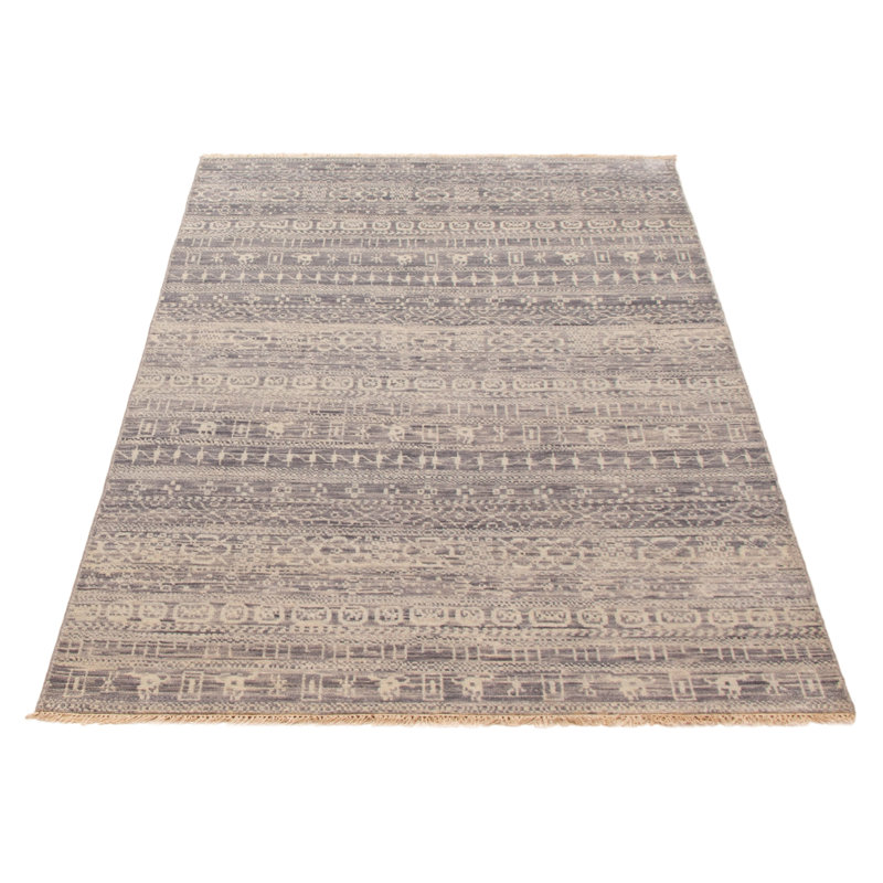 Tapis gris noué à la main One Of Kind Mystique 5 pi 2 po x 8 pi 5 po