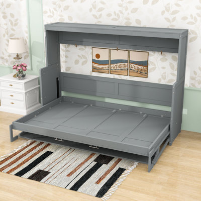 Lit escamotable mural avec tablettes