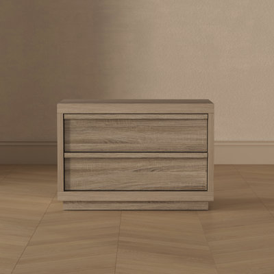 Table de chevet contemporaine à 2 tiroirs 32 po Navis