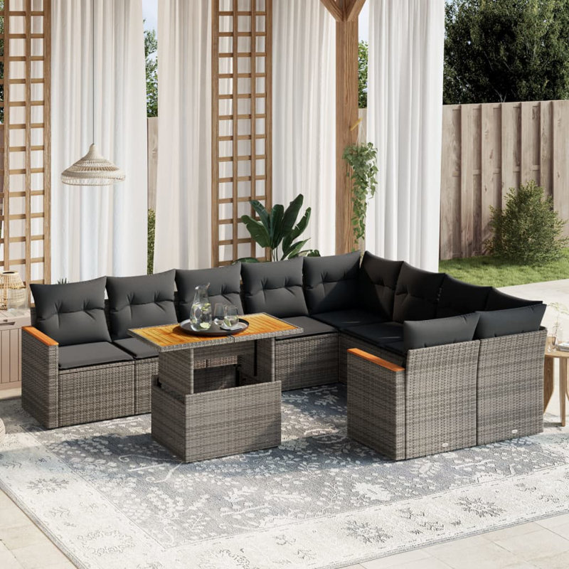 Ensemble de canapé de jardin Vidaxl, Gris
