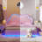 Zoomie Kids Floating Bed Frame with Adjustable LED Headboard and Leather Upholstered-500018430-500018431
