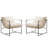 29" W Upholstered Sling Accent Chair with Metal Frame-675816421