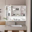 Miroir d'armoire à DEL avec fonction de désembuage, tablettes ouvertes et support pour sèche-cheveux