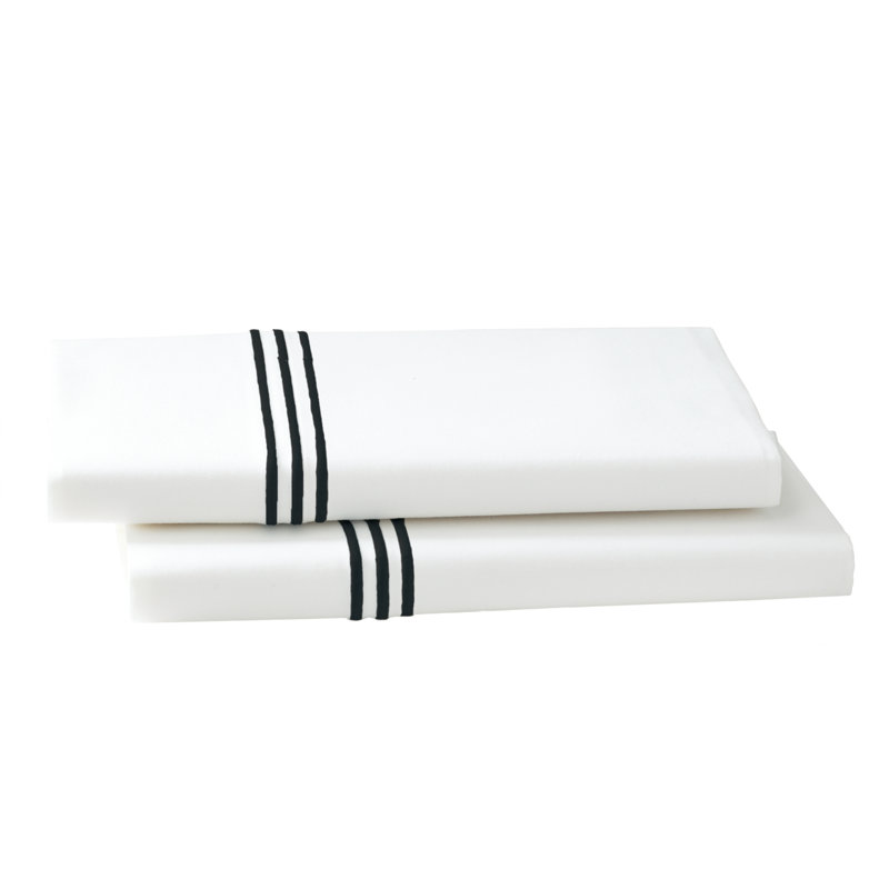 Malik Cotton Blend Percale, Black, King Pillowcase