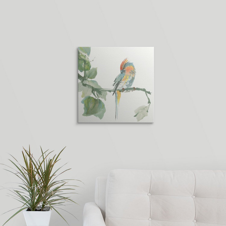 Ayled «Crested Cockatoo» par Chris Paschke, reproduction d'art, H 35 po x l 35 po x P 1,5 po, Toile