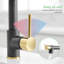 Robinet de cuisine avec robinet rétractable noir et or, rotation à 360 degrés, robinet utilisateur + or, poignée simple, qualité de fabrication robuste