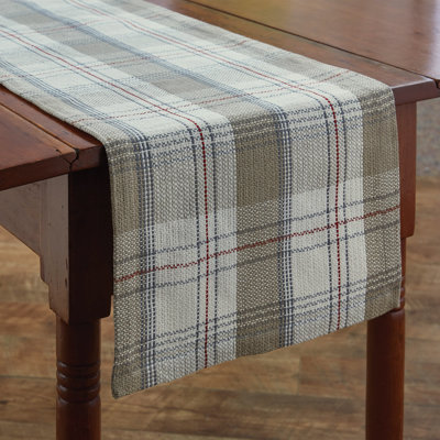 Alekss Rectangular Plaid Table Runner