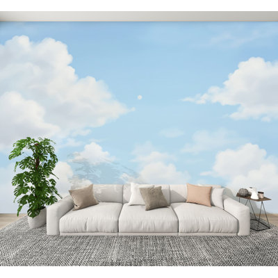 Papier peint adhésif doux bleu ciel doux, 69 po x l 96 po, papier peint amovible en PVC pour fond de canapé de chambre à coucher
