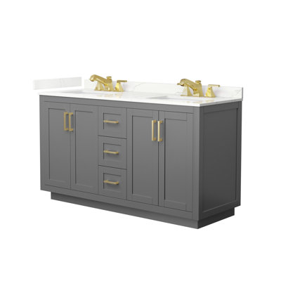 Miranda 60" Freestanding Double Bathroom Vanity with Quartz Top