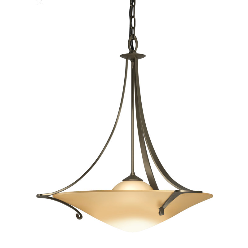 Antasia 1-Light Unique/Statement Bowl Pendant, Sand Glass, Soft Gold