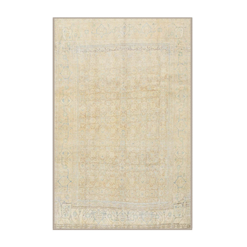 Tapis traditionnel beige / gris, Rectangle 5 pi x 7 pi