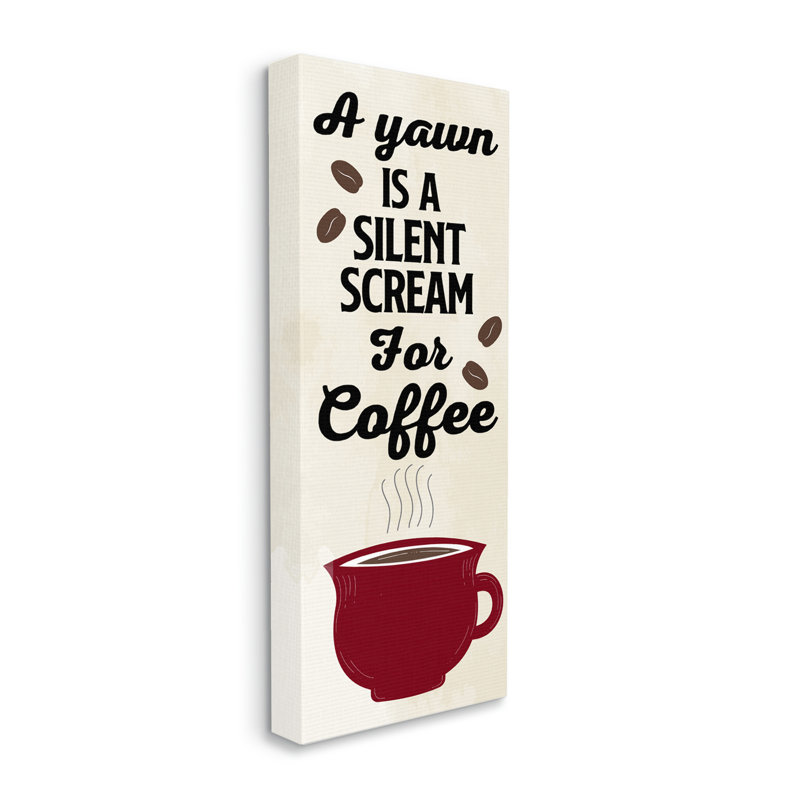 "Yawn For Coffee" par Kim Allen - impression sur toile panoramique, H 24 po x l 10 po x P 1,5 po
