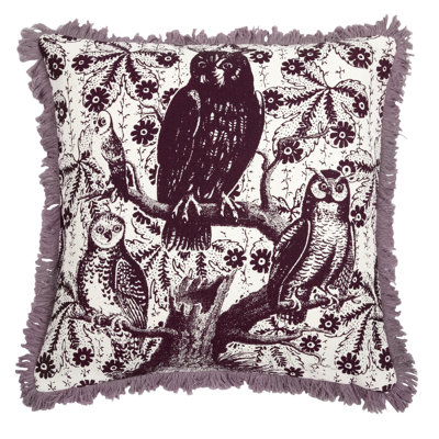 Hoot Tassels Reversible Pillow Cover