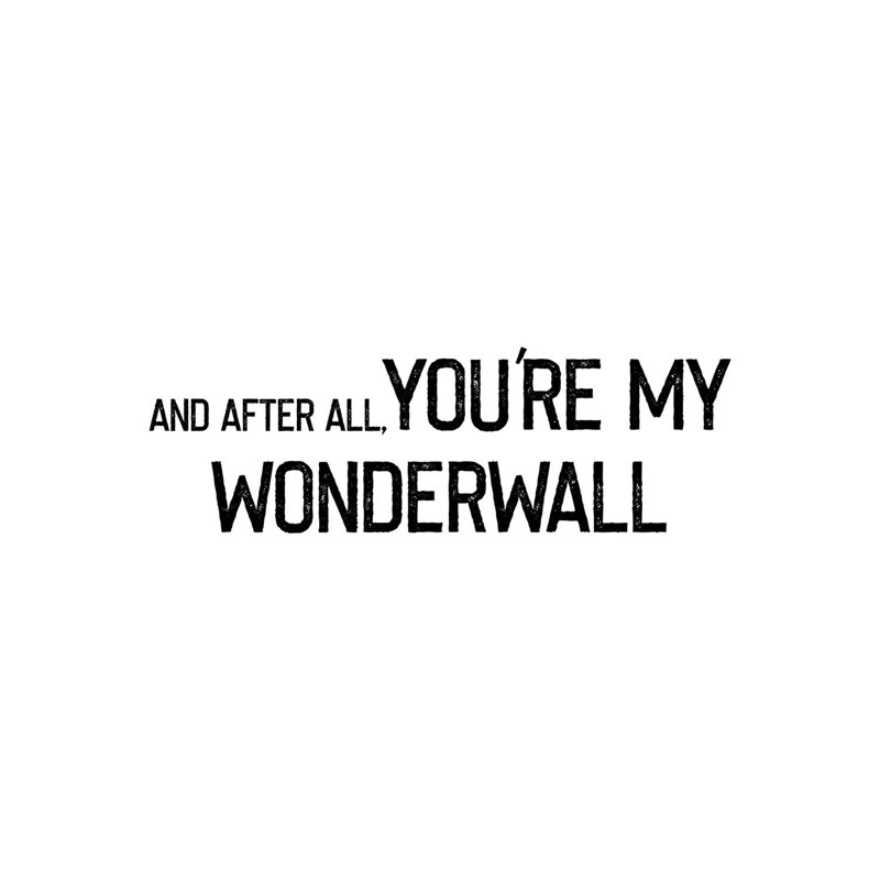 « Wonderwall », impression d’art textuel, Pas de tapis, H 40 po x l 60 po x 1,5 po, Toile tendue