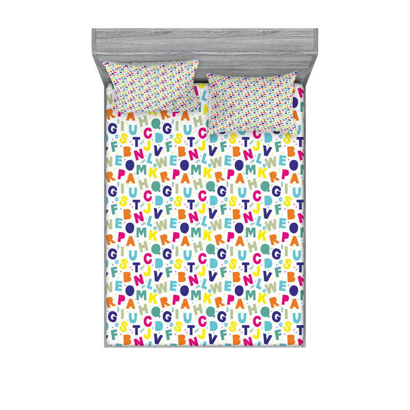 Multicolore drap-housse et coussin décoratif Ambesonne, Ensemble de draps pour très grand lit californien