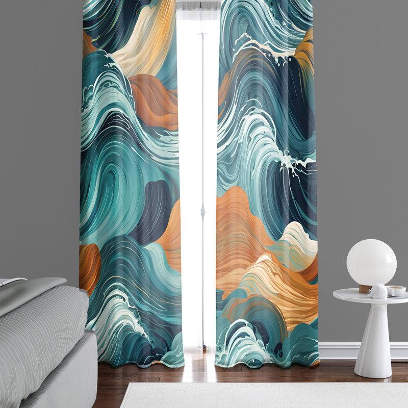 Paire de rideaux semi-transparents en polyester Giobbe, L 40 po x L 82 po