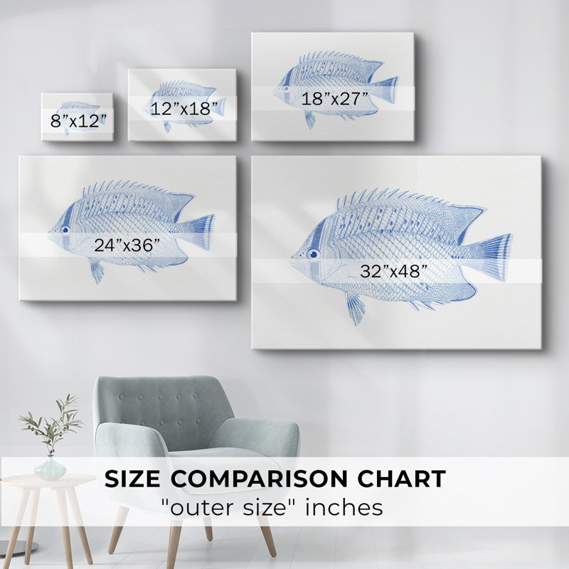 Poisson tropical bleu et blanc III - Cavas enveloppés de galerie, 8 x 12