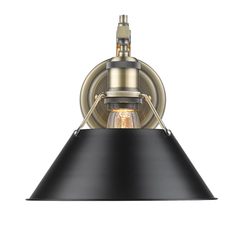 Addisynn Steel Spotlight, Black, Aged Brass