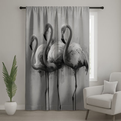 Mono Flamingo Trio rideaux de fenêtre, voilages et rideaux occultant Flamingo - 1 panneau