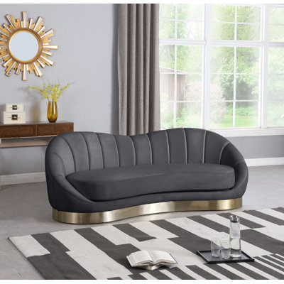 Shelly 90" Velvet Curved Sofa