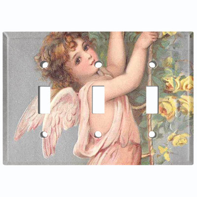 Patterned 3 - Gang Toggle Light Switch Standard Wall Plate
