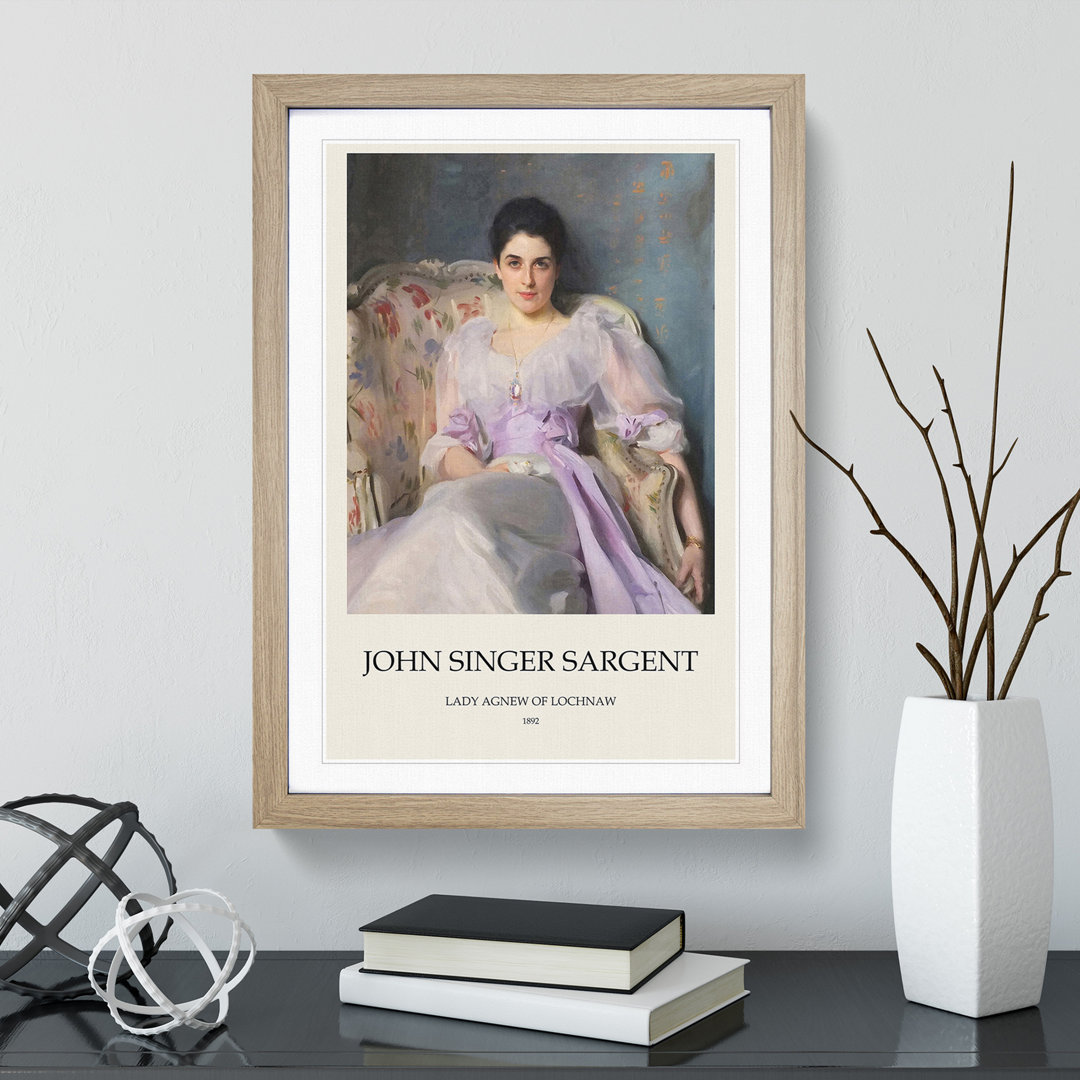 Lady Agnew of Lochnaw by John Singer Sargent - Framed Print