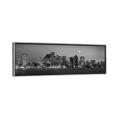 «Downtown Skyline in B&W», Boston, Massachusetts, États-Unis - reproduction de photo sur toile