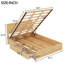 Lit plateforme en bois naturel avec rangement à 2 tiroirs et dessous-349279706