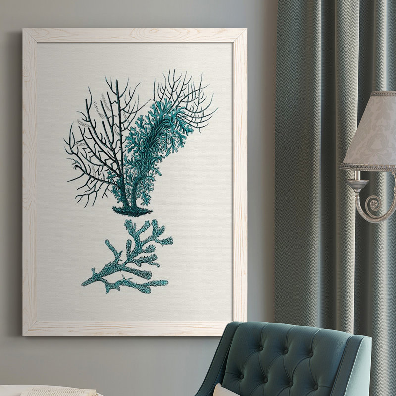 Charlize Antique Coastal Coral VI, reproduction d'art sur toile encadrée, Blanc, H 37,5 po x l 27,5 po x P 1 po