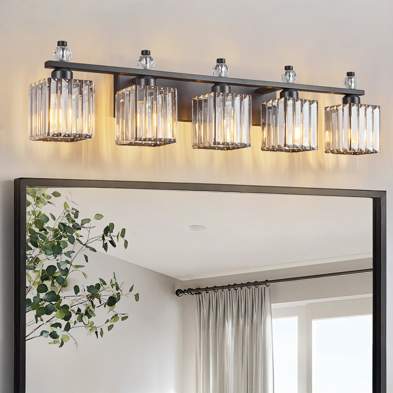 Kyneisha Bathroom Vanity Lamp Modern Crystal Vanity Lamp Bathroom Light Fixture Mirror Crystal Bathroom Vanity Lighting Fixture