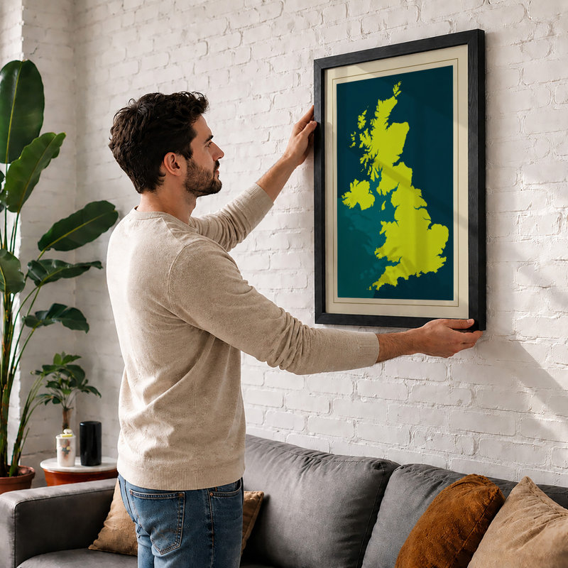 United Kingdom And Ireland Minimalist - Print, A4 - 29.7 x 21.0 cm, White