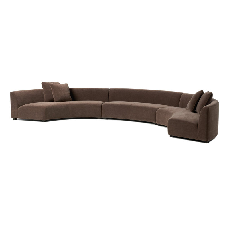 Leia Upholstered Curved Sectional, 29" H x 215" W x 66.5" D