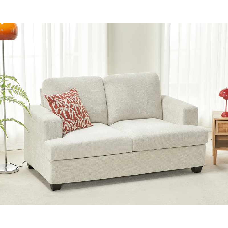 Causeuse rembourrée Belosic, Chenille beige