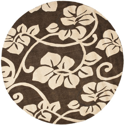 Tapis floral en laine et en viscose touffeté à la main Candelo