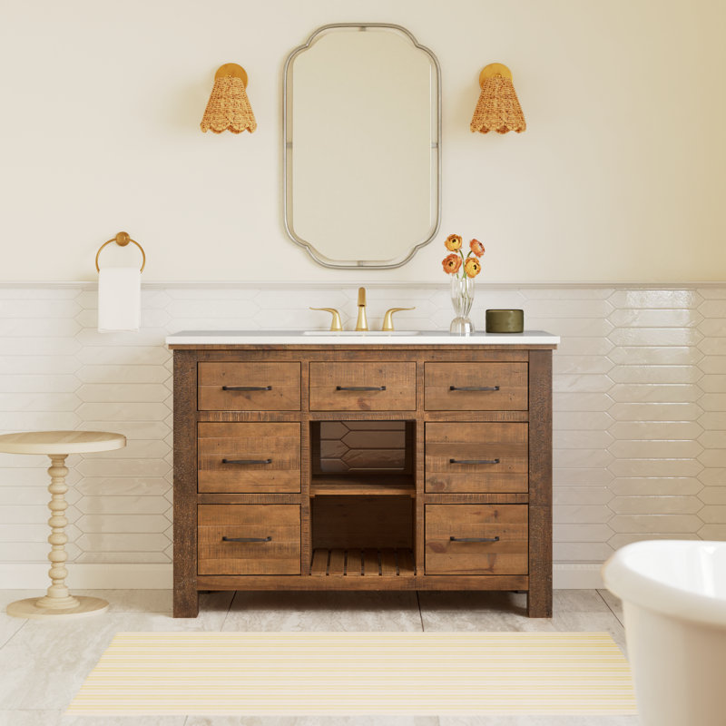 Marlie 48'' Single Bathroom Vanity with Quartz Top