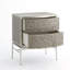 Crinkle Bedside Chest-Nickel/Antique Nickel
