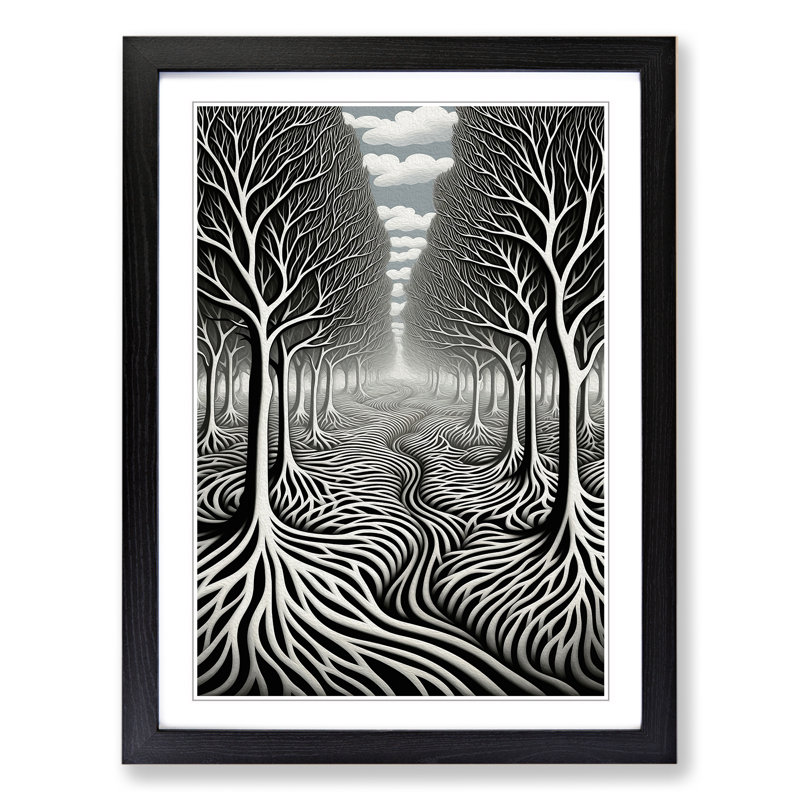 Single Picture Frame Print on Wood, Black Framed, 46cm H x 34cm W