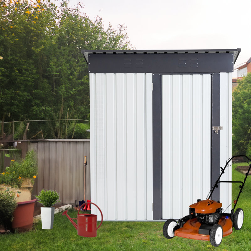 Ample Storage Metal Shed Modern Chic Outdoor Versatile Use