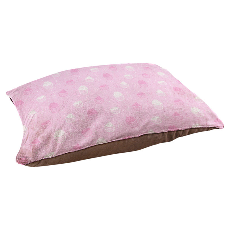 Coussin stylisé pour chat pastel petits gâteaux Byrge, L 9,5 po x l 29,5 po, Rose / bleu clair