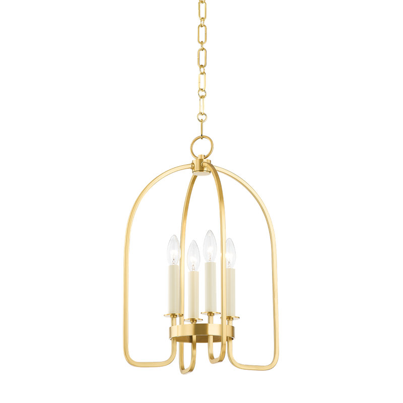 Oakville 4 Light Lantern, Aged Brass, 21.5" H x 14.25" W x 14.25" D