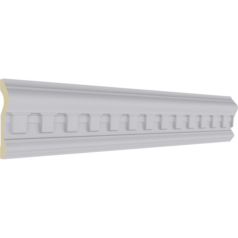 Munich Dentil White Polyurethane Crown Moulding 94.5"